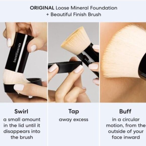 BareMinerals Original Foundation Powder Mini SPF 15~Medium Beige 12 2g NIP RARE! - Picture 10 of 11